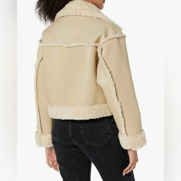 Area Stars Aurora Faux Shearling Bomber Jacket Women’s Size Large - Picture 3 of 7